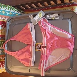 Jag Pink Bikini Set with Belted Bottoms, M
